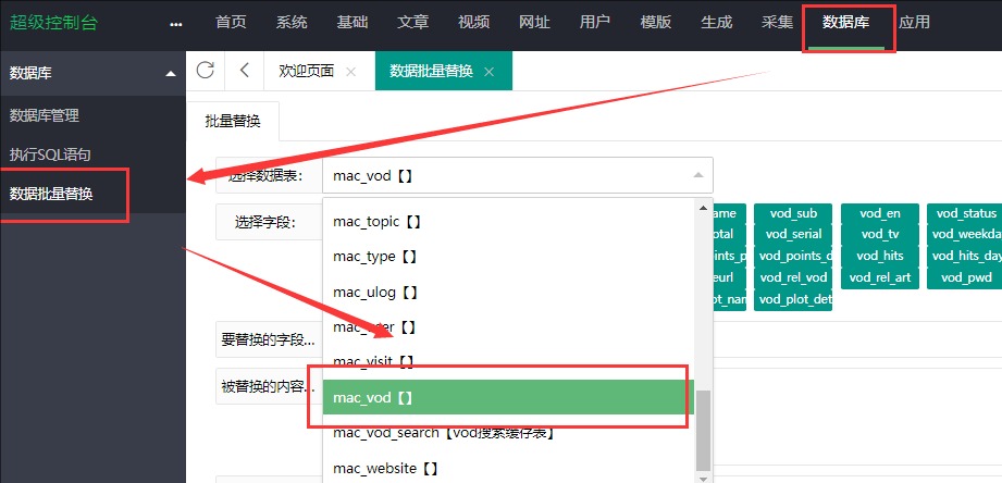 苹果CMS批量替换播放地址及图片地址方法